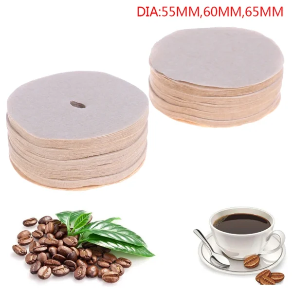 100Pcs Wood Pulp Coffee Maker Replacement Filters Papers