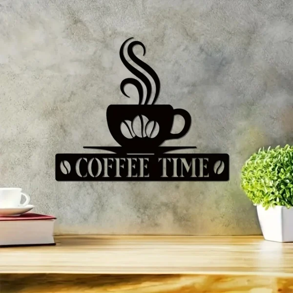 HelloYoung Metal Wall Art Personalized Coffee Bar Metal Sign